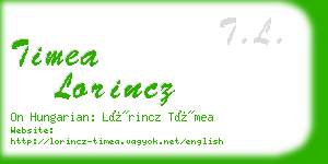 timea lorincz business card